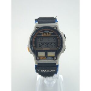 TIMEX VTG 1990's‎ Ironman Triathlon 484-A Indiglo 8-Lap Digital Alarm 38mm Watch